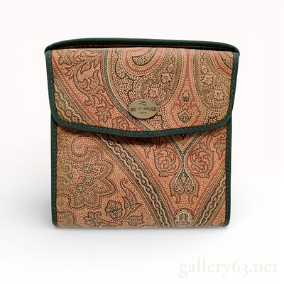 ETRO Profumi Vintage Paisley Coated Canvas Travel Pouch, Multicolor. This vintage ETRO Profumi 