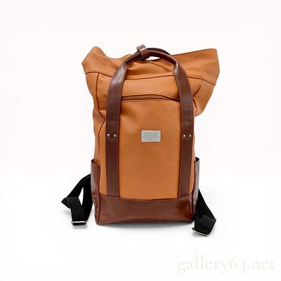 D. Kelly Two-Tone Grained Eco Leather Roll-Top Backpack. D. Kelly two-tone roll-top backpack 