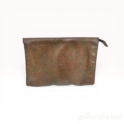 Etro Paisley Print Coated Canvas Clutch Bag. Etro paisley print clutch bag featuring the brand's 