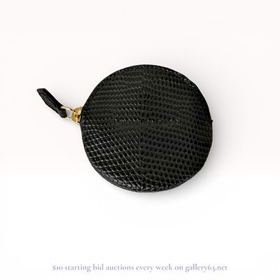 A Bonaventura Lizard-Embossed Leather Round Coin Case. This round coin case is produced by 