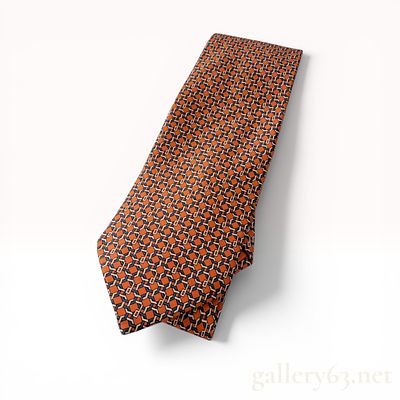 Dunhill Silk Geometric Chain-Link Necktie. Dunhill silk necktie featuring an allover geometric 