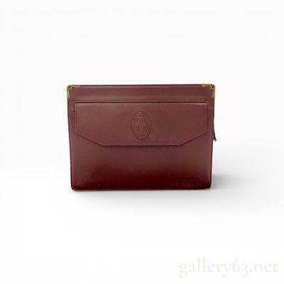 (10460_0123) Cartier Bordeaux Clutch Bag Second Bag. Cartier clutch bag having a rectangular 