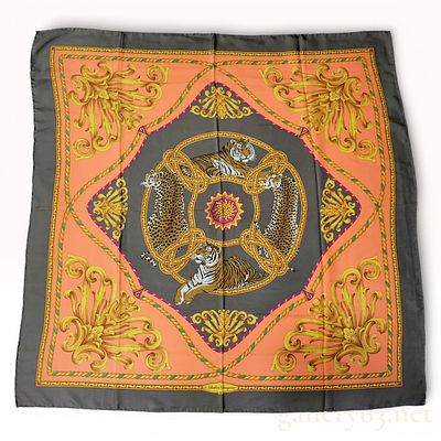Salvatore Ferragamo Safari Tigers and Leopards Silk Scarf. Salvatore Ferragamo silk scarf 
