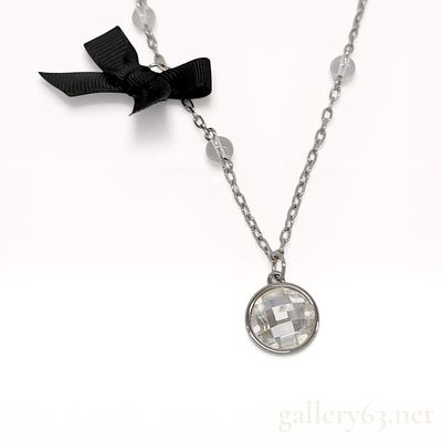 Dior Beauty Silver-Tone Charm Necklace with Crystal and Faux Pearl. Dior Beauty silver-tone 