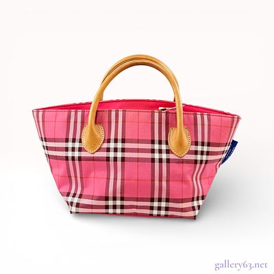 Burberry Blue Label Nova Check Nylon Tote Bag in Pink. This tote bag is from the Burberry Blue 