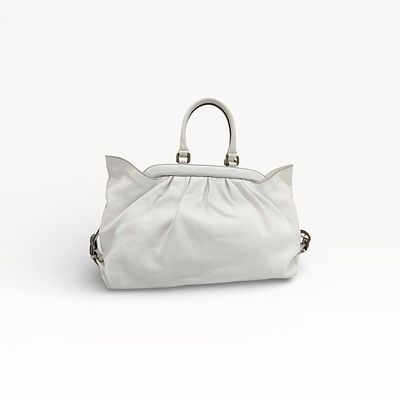 Fendi Borsa Frame Doctor's hobo bag in white leather. Authentic Fendi Doctor’s Bag tote crafted 