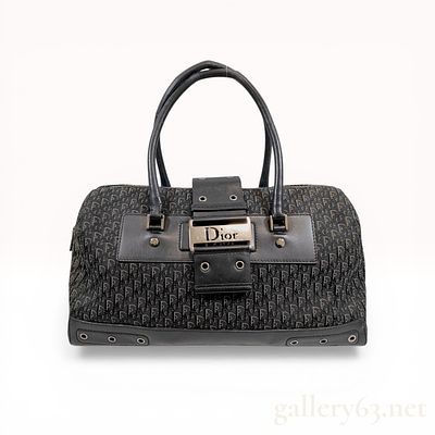 Christian Dior Black Trotter Monogram Street Chic Bowling Bag. Christian Dior Street Chic 