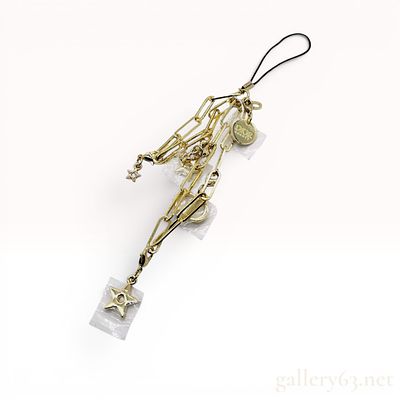 Dior Beauty Gold-Tone Multi-Charm Phone Strap and Box. Dior Beauty gold-tone multi-strand charm 
