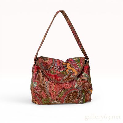 Etro Profumi Paisley Print Canvas Flap Shoulder Bag. This shoulder bag from Etro features the 