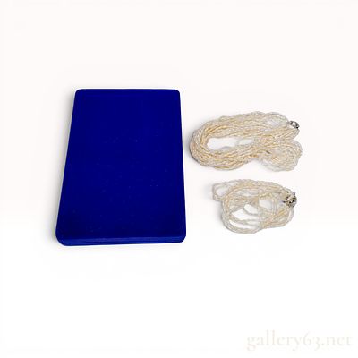 A Pair of Multi-Strand Freshwater Keshi Pearl Jewelry Items comprising a Necklace and Bracelet w/Box