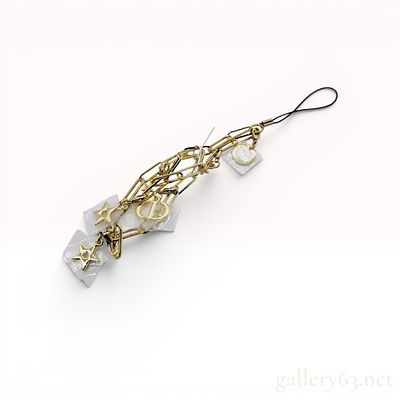 Dior Beauty Gold-Tone Multi-Charm Phone Strap Accessory and Box. Dior Beauty contemporary 