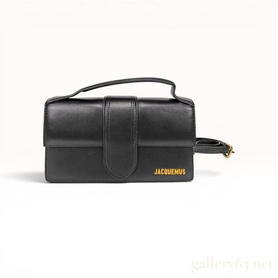 Jacquemus Le Grand Bambino Black Leather Top-Handle Bag. Jacquemus Le Grand Bambino top-handle 