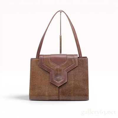 Yves Saint Laurent Vintage Brown Lizard Leather Shoulder Bag. Yves Saint Laurent vintage 
