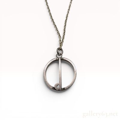 London Hallmarked Dunhill Sterling Silver Modernist Pendant Necklace. Vintage modernist dunhill 