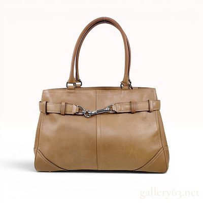 Coach Hamptons Collection Tan Leather Carryall Handbag. A leather carryall handbag from the 