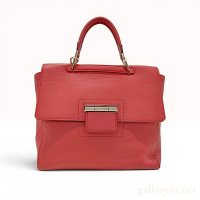 Furla Red Pebbled Leather Top-Handle Satchel Bag. This Furla satchel is crafted from red pebbled 