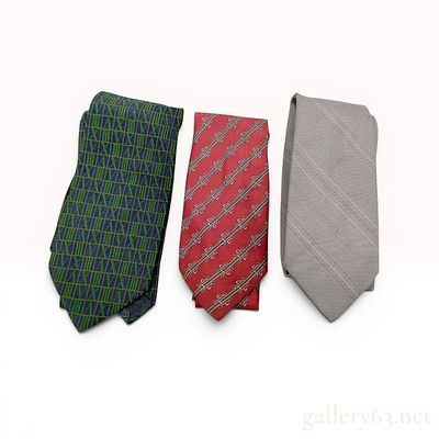 Three Designer Silk Neckties Including Tiffany and Co. and Fendi. This lot comprises three silk 