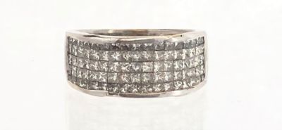 טבעת זהב 18K חתומה 750 DAVID YURMAN, משובצת 1.57ct קרט יהלומים בליטוש פרינסס מרובעות בשיטת 