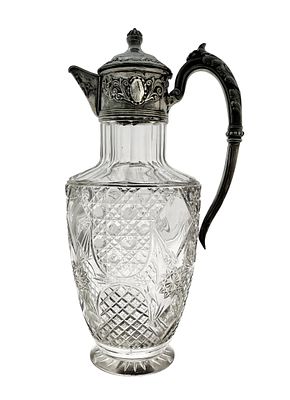 A 84 Russian silver-mounted cut-glass decanter, Moscow, 1908-1917, maker's mark Cyrillic 
