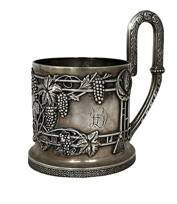 84 Russian 
Vasily Agafonov B.A silver cup holder from the end of the 