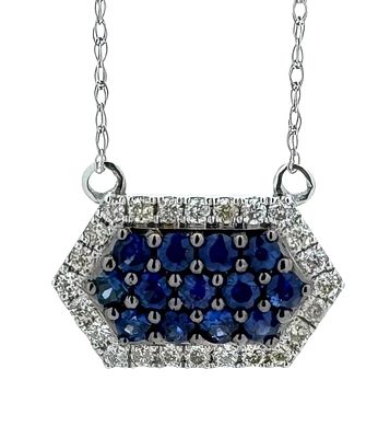 A 14K gold necklace and pendant with a special and delicate design, set with white diamonds and