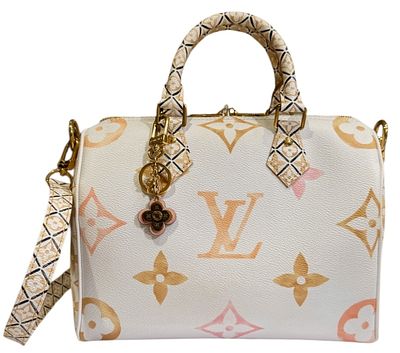 Louis Vuitton 
תיק Speedy 25 Lv By The Pool Handbag Mini Boston Bag ססגוני בצבע לבן בהיר 