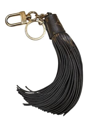 LOUIS VUITTON 
מחזיק מפתחות לתיק עם פרנזים MP1768 מונוגרמה בד חום בשילוב סוגרים מוזהבים עם 