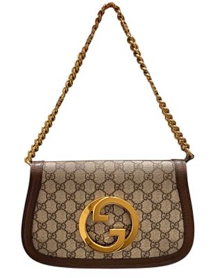 GUCCI 
תיק כתף בד Blondie Beige/Ebony GG Supreme בצבע בז' 
תיק Blondie זה, עשוי בד מצופה ועור 