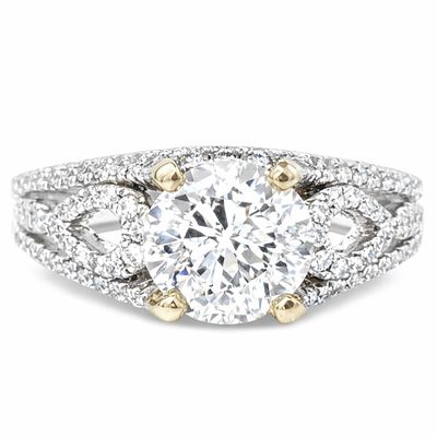 טבעת זהב 18K משובצת 1.30ct קרט יהלומים לבנים טבעיים, היהלום המרכזי הוא 1.01ct קרט בליטוש ישן 