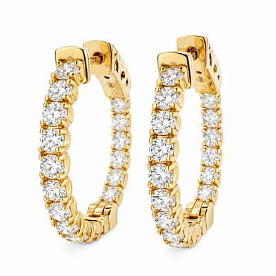 עגילי זהב 14K אלגנטיים ועדינים המשובצים כ1.00 קרט יהלומים לבנים טבעיים באיכות טובה, העגילים 