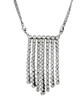 Vintage 1.00Ct Diamond Fringe Necklace . שרשרת 1.00 קרט יהלומים מרהיבה ואלגנטית העשויה זהב לבן 