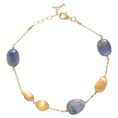 Yvel 18K Yellow Gold Blue-Green Natural Sapphire Bracelet
. An elegant and distinctive bracelet 