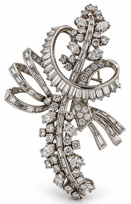 Elegant Platinum Floral Bouquet Brooch with 8.00ct Natural Diamonds. An extraordinary platinum 