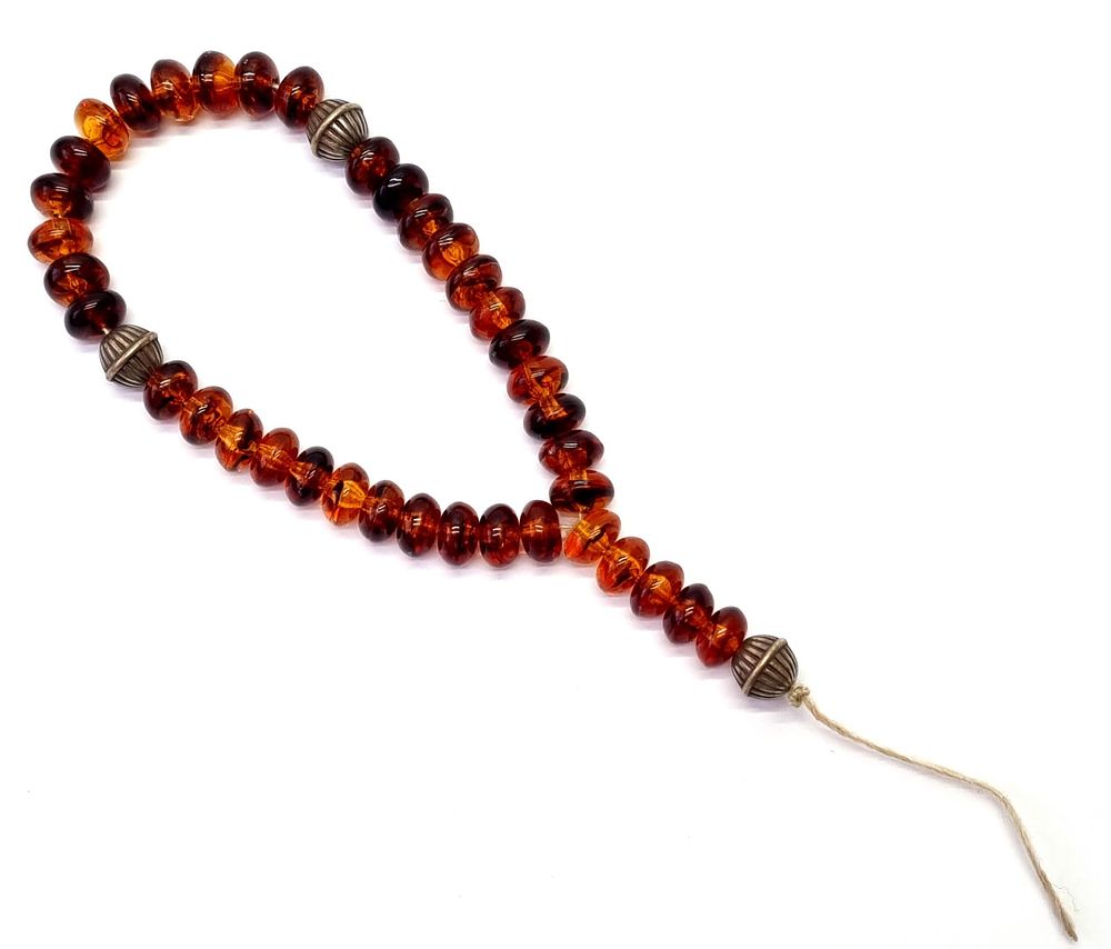 מסבחה איכותית מאוד. חרוזי בקלית בשילוב חרוזים מוכספים. 
אורך מקצה לקצה כ- 20 ס"מ 
משקל: 35 גרם