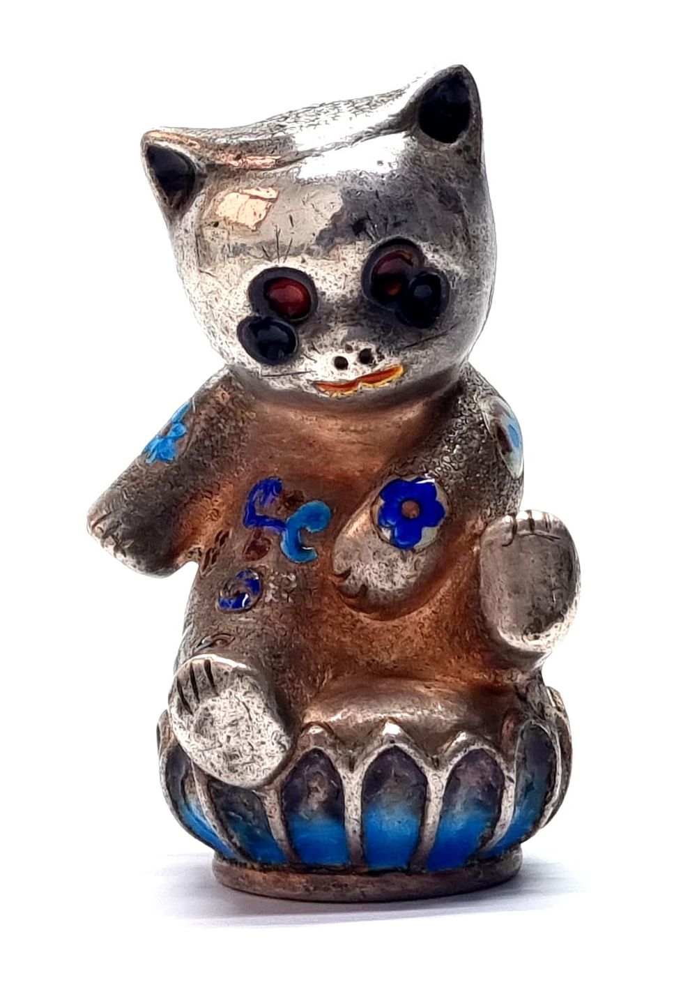 פסלון / מחזיק עפרון כסף, וינטג', איכותי מאוד ויפה, ככל הנראה מיפן. כסף מלא אפשרי שכסף 999. 