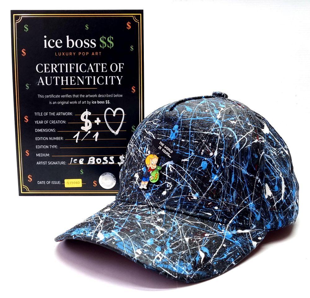 Ice Boss
. הכובע של האמן. כובע יחיד במינו, עבודת ידו של האמן. 
השקעה מצוינת 
יצירה מקורית מאת 