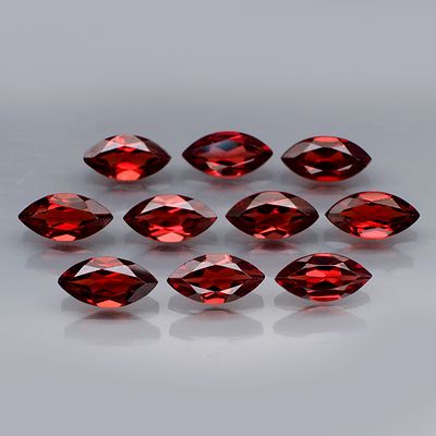 10 Granadas- 7.28cts - Moçambique. Tipo de Gema: Granada Rodolita Natural