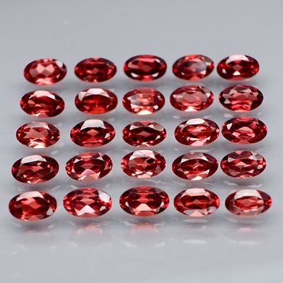 25 Granadas- 7.22cts - Moçambique. Tipo de Gema: Granada Rodolita Natural