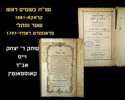 SHUT BESAMIM ROSH, KRAKOW, 1881 / SHAAR NAFTALI, ONLY EDITION, FRANKFURT D'ODER 1797