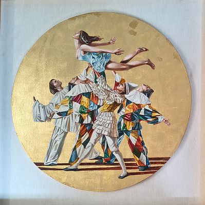 Sergio Nardoni, 'Quasi in volo' - Sergio Nardoni 'Quasi in volo' Olio su foglia d'oro su tavola 
