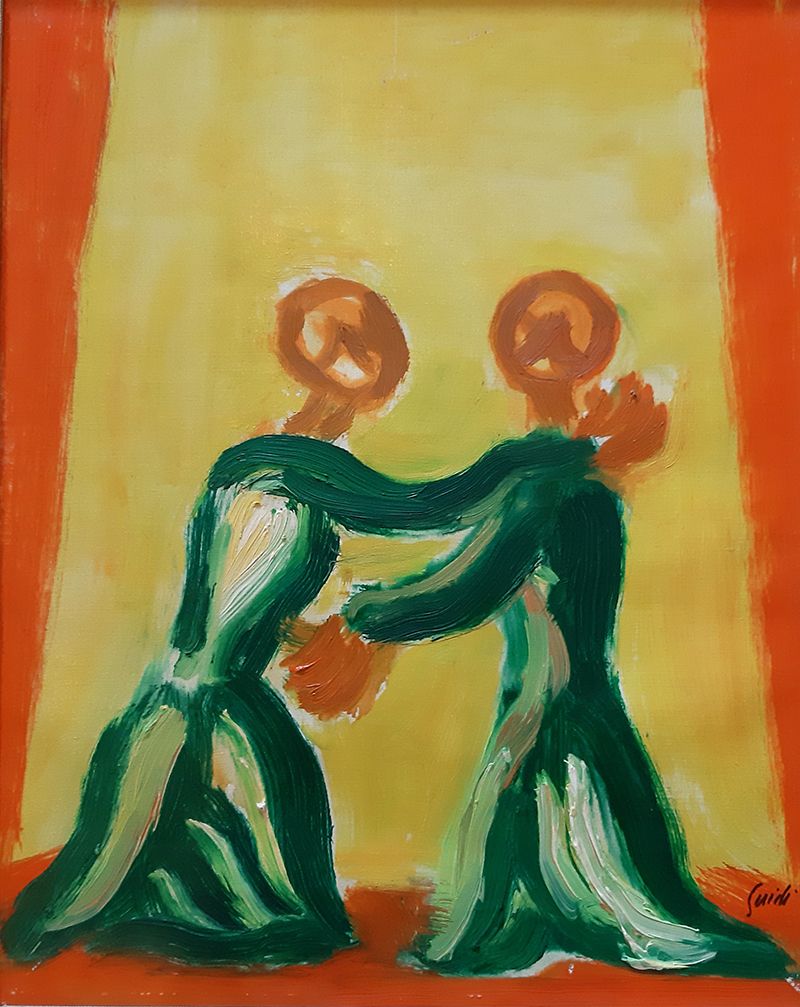 Virgilio Guidi, 'Senza titolo (Incontro)' - Virgilio Guidi 
'Senza titolo (Incontro)' 
Olio su 
