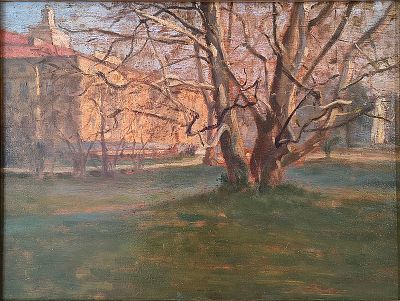 Giorgio Kienerk, 'Villa Erba Giardini Pubblici Marzo 1915 Rovenna', 1915 - Giorgio Kienerk 'Villa 