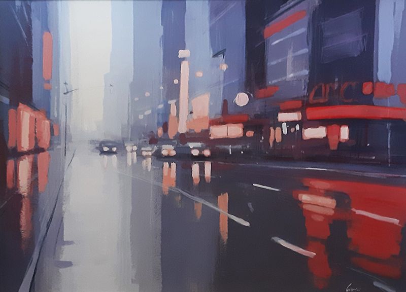 Claudio Cionini, 'New York' - Claudio Cionini 
'New York' 
Tecnica mista su cartone 
Dimensioni: 