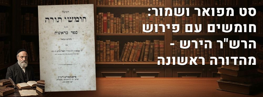 סט מפואר ושמור: חומשים עם פירוש הרש"ר הירש - מהדורה ראשונה. סט מושלם ומפואר [5 כרכים גדולים] של 