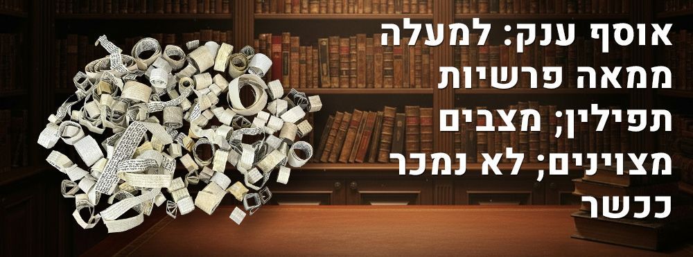 אוסף ענק: למעלה ממאה פרשיות תפילין; מצבים מצוינים; לא נמכר ככשר. למעלה ממאה פרשיות תפילין 