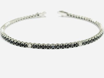 Gioielleria Corvino - Bracciale tennis Oro bianco 750% 18 KT Diamanti 8.50 carati made in Italy .. 