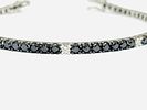 Gioielleria Corvino - Bracciale tennis Oro bianco & nero 750% 18 KT Diamanti 6.50 carati made in Image - 8