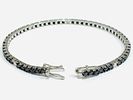 Gioielleria Corvino - Bracciale tennis Oro bianco & nero 750% 18 KT Diamanti 6.50 carati made in Image - 4