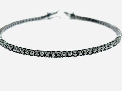 Gioielleria Corvino - Bracciale tennis Oro nero 750% 18 KT Diamanti 8.50 carati made in Italy . Gioi 