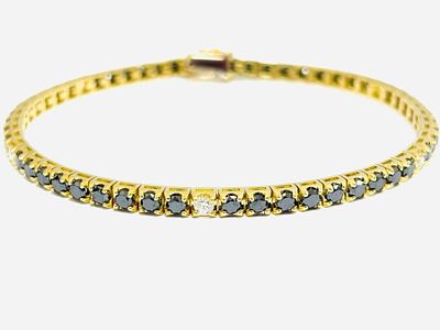 Gioielleria Corvino - Bracciale tennis Oro giallo 18 KT 750% 18 KT Diamanti 6.53 carati made in Italy. 